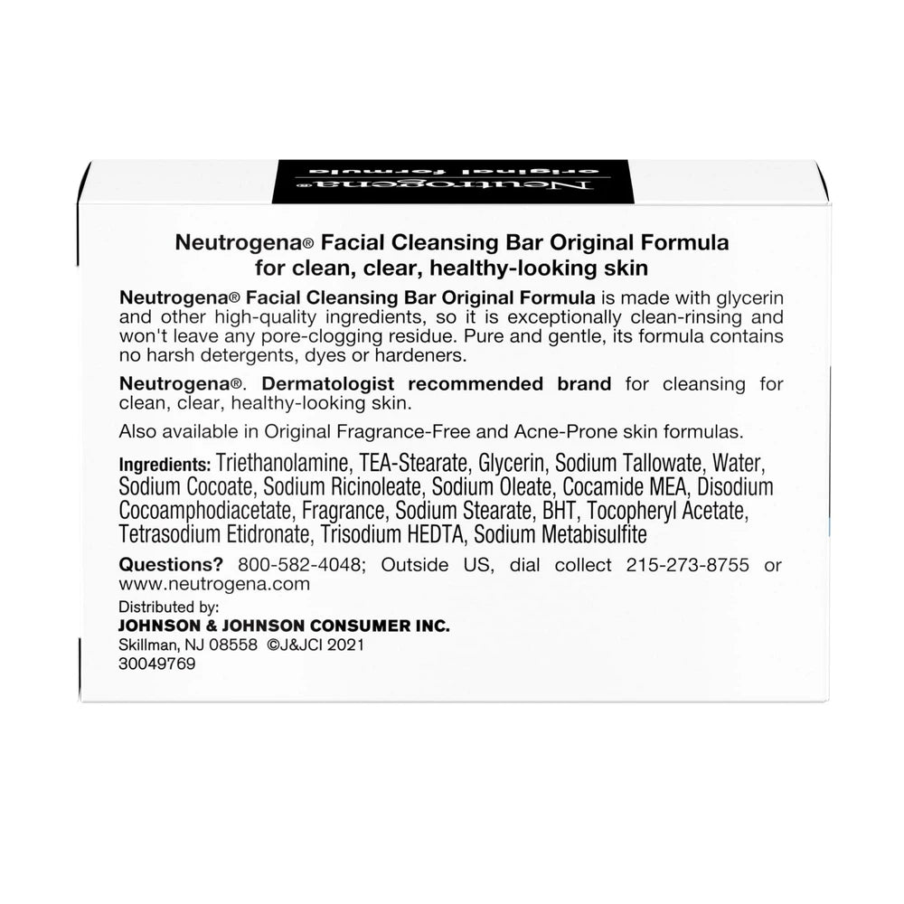 Neutrogena Original Facial Cleansing Bar with Glycerin 3.5 Oz (Pack of 24)