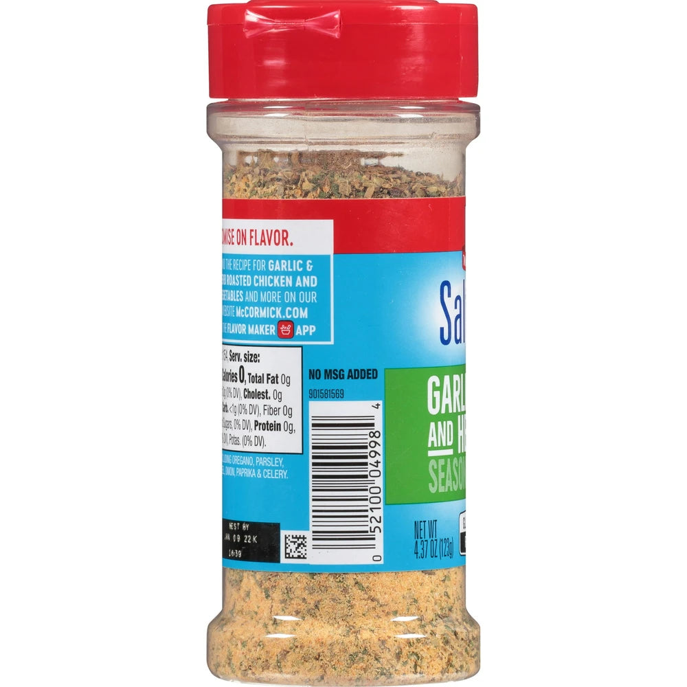 McCormick Salt & Gluten Free Garlic & Herb Seasoning - 4.37oz (Pack of 36)