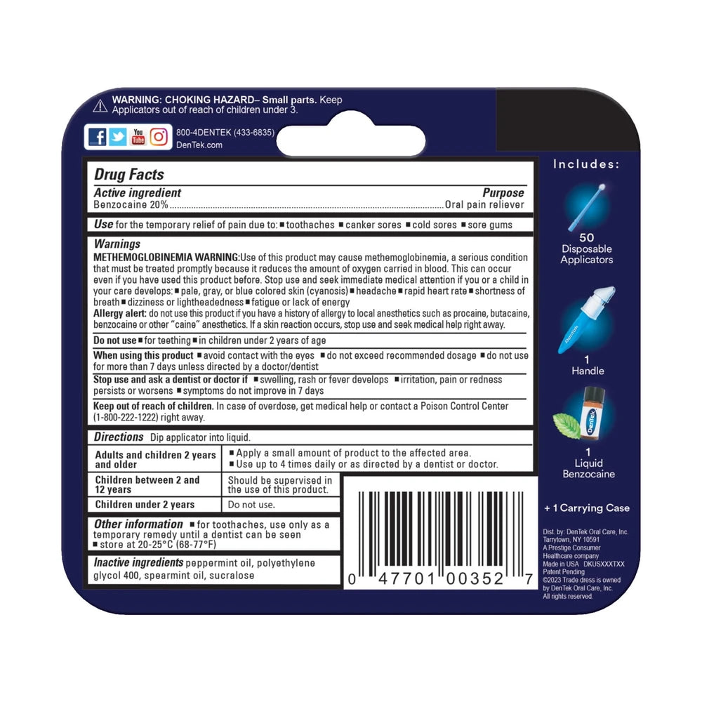 Dentek Pain Relief Kit For Oral Pain + Toothaches - 50 Treatments 0.11 Oz (Pack Of 36)