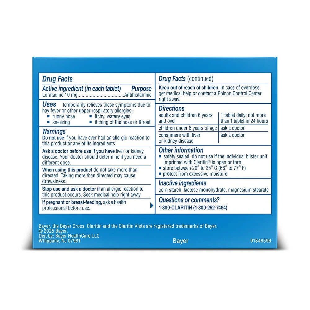 Claritin Allergy Relief 24 Hour Non-Drowsy Loratadine Tablets - 10ct (Pack of 36)