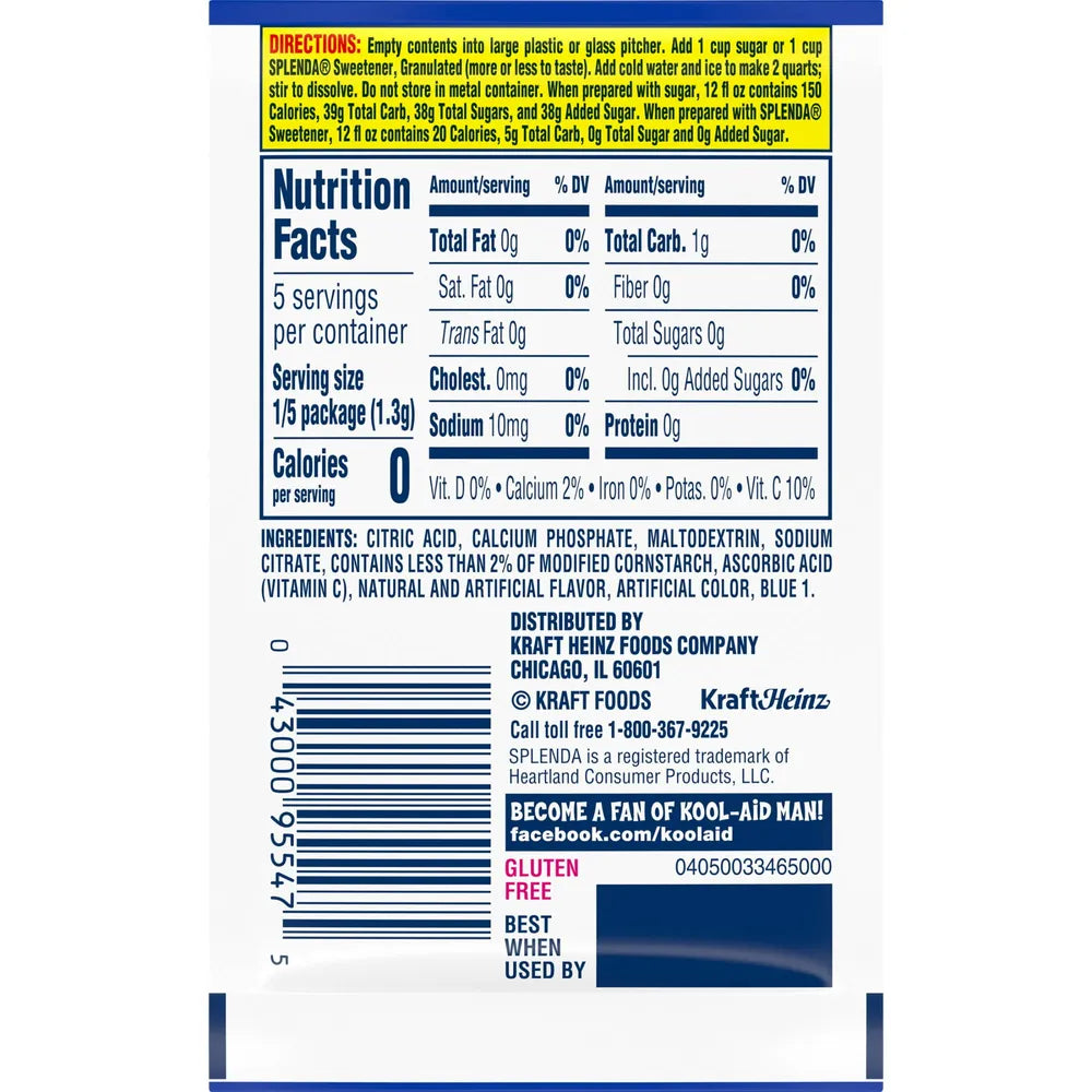 Kool-Aid Packets Blue Raspberry 4x48 0.22oz (Pack of 192)