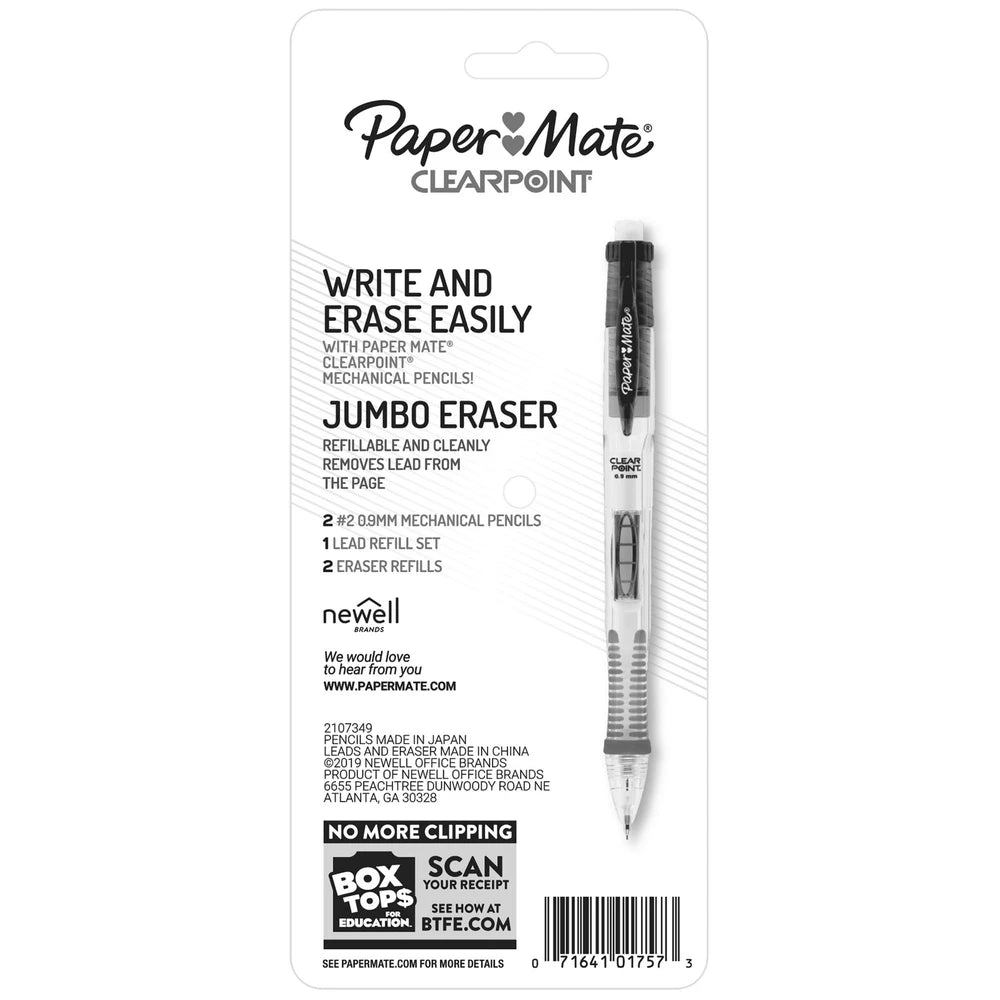 Paper Mate 1759214 Clear Point Mechanical Pencil Starter Set 09 Mm Lime Green Royal Blue 2Set 1.6 Oz (Pack of 36)