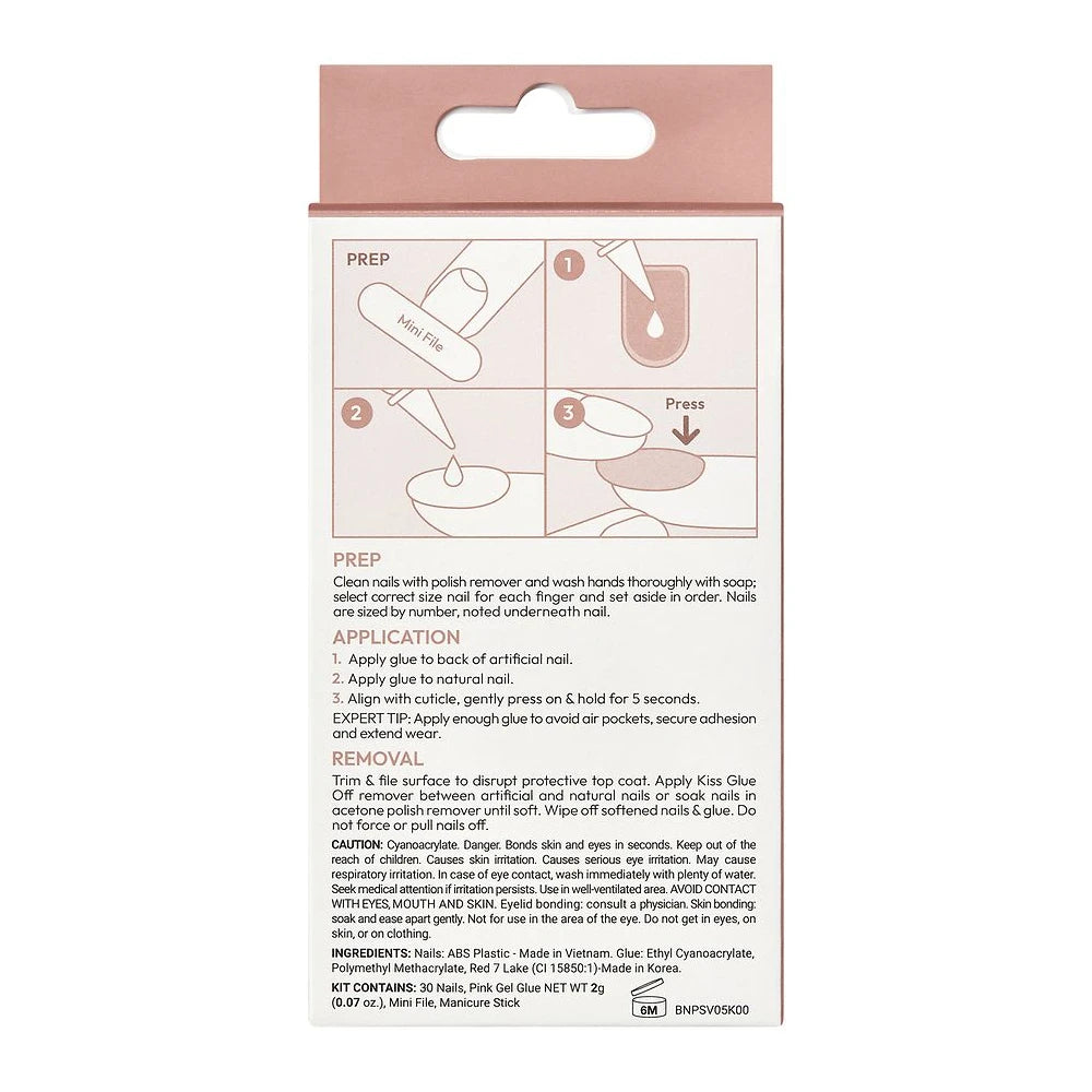 KISS Bare but Better Premium Press-On Nails ‘Slay’ Nude Short Almond 33 Ct (Pack of 36)