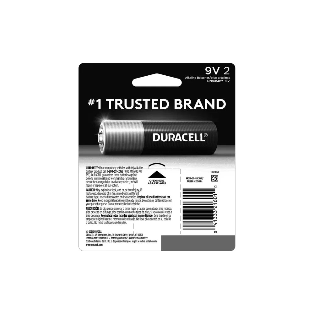 Alkaline Batteries, 9V, 2-Pk. -MN1604B2Z (Pack of 48)
