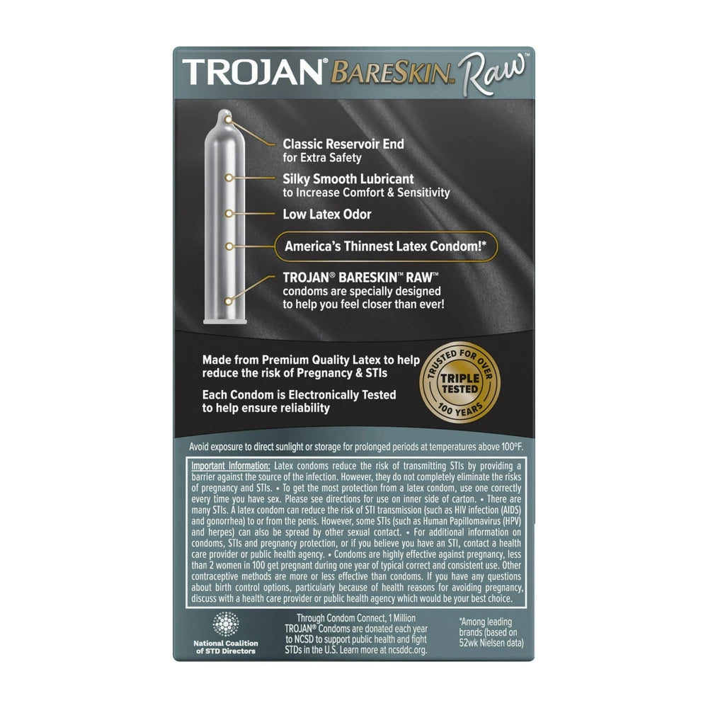 Trojan Bareskin Raw Condoms - 10ct (Pack of 48)