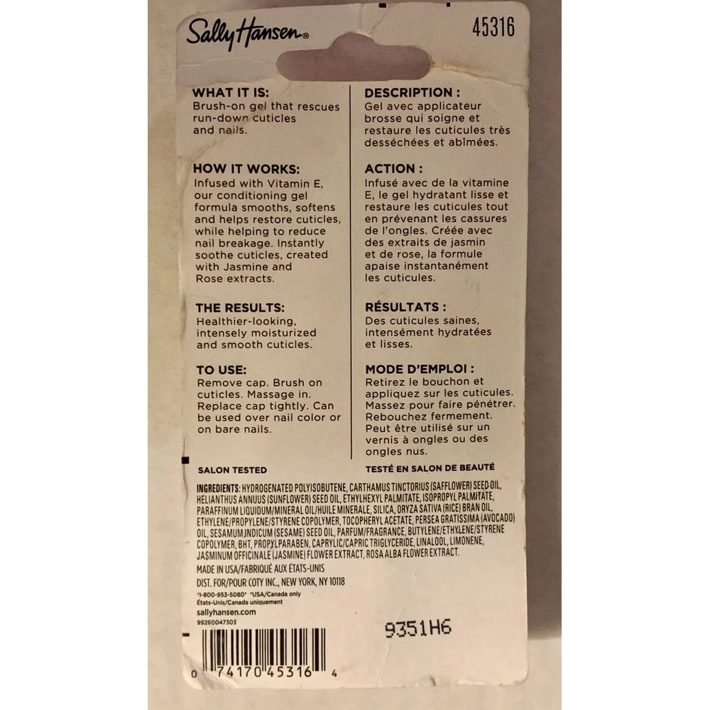 Sally Hansen Nail Treatment 45316 Cuticle Rehab - 0.29 Fl Oz (Pack Of 48)