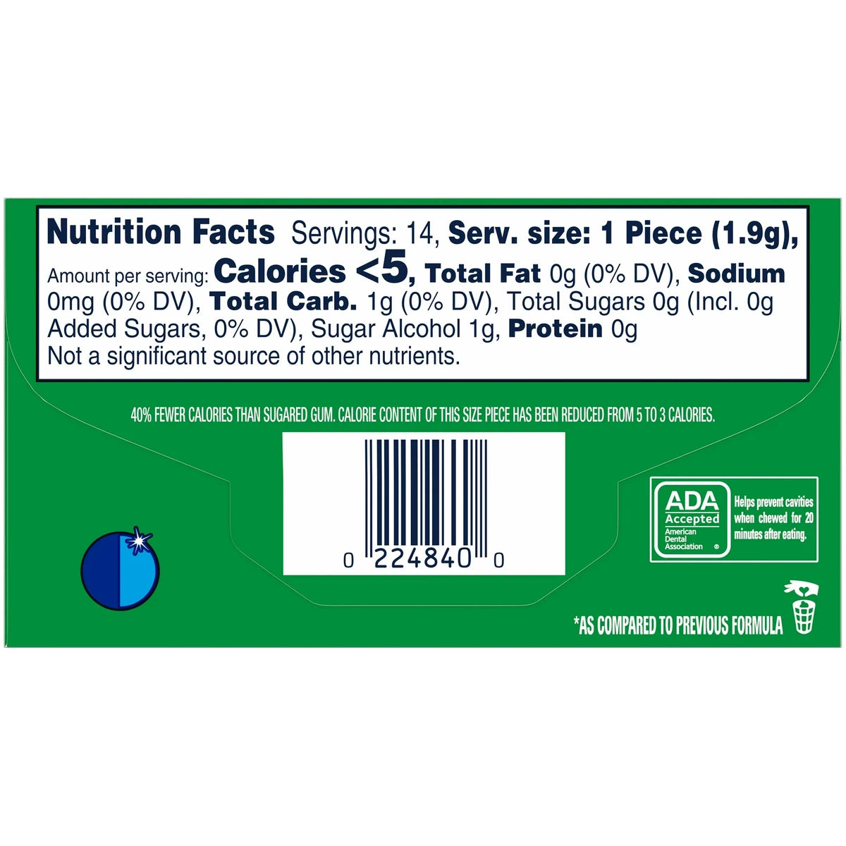 Orbit Spearmint Sugar Free Chewing Gum 14Ct 1.07Oz (Pack of 144)