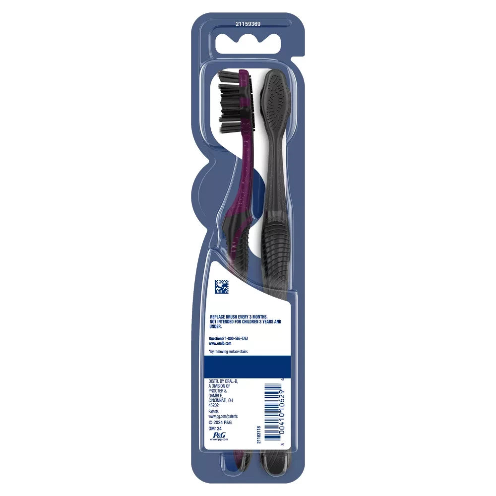 Oral-B Charcoal Toothbrush Soft 2 Count (Pack of 72)