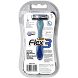 BIC Flex 3 Titanium Disposable Razor Three Blade Navy 4 Pack 3.2 Oz (Pack of 72)
