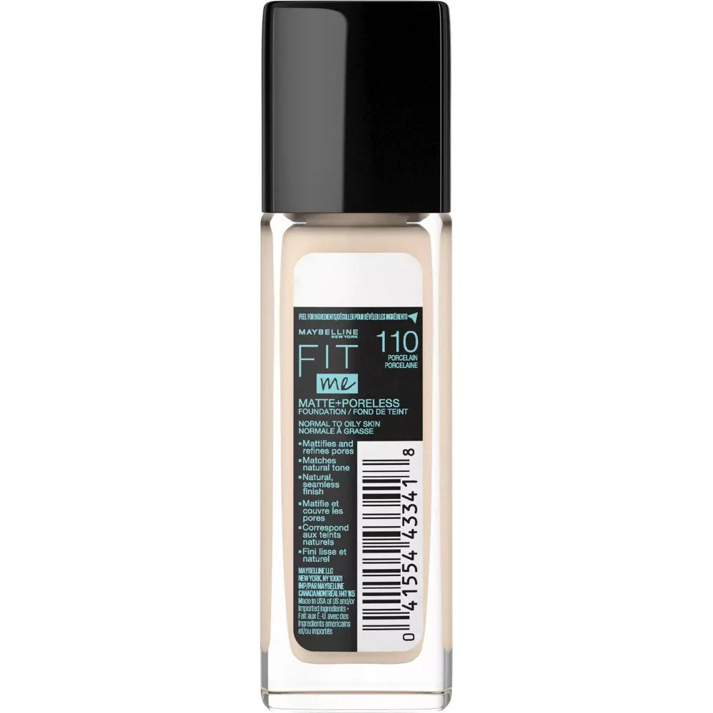 Maybelline Fit Me! Matte + Poreless Foundation, Porcelain, 1 fl Oz (Pack of 72)