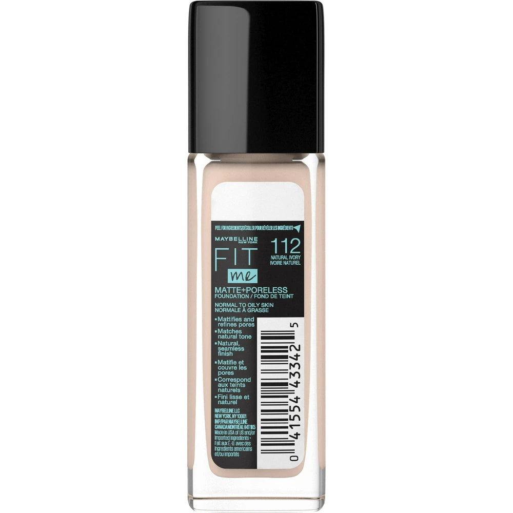 Maybelline Fit Me! Matte + Poreless Foundation, Natural Ivory, 1 fl Oz (Pack of 72)