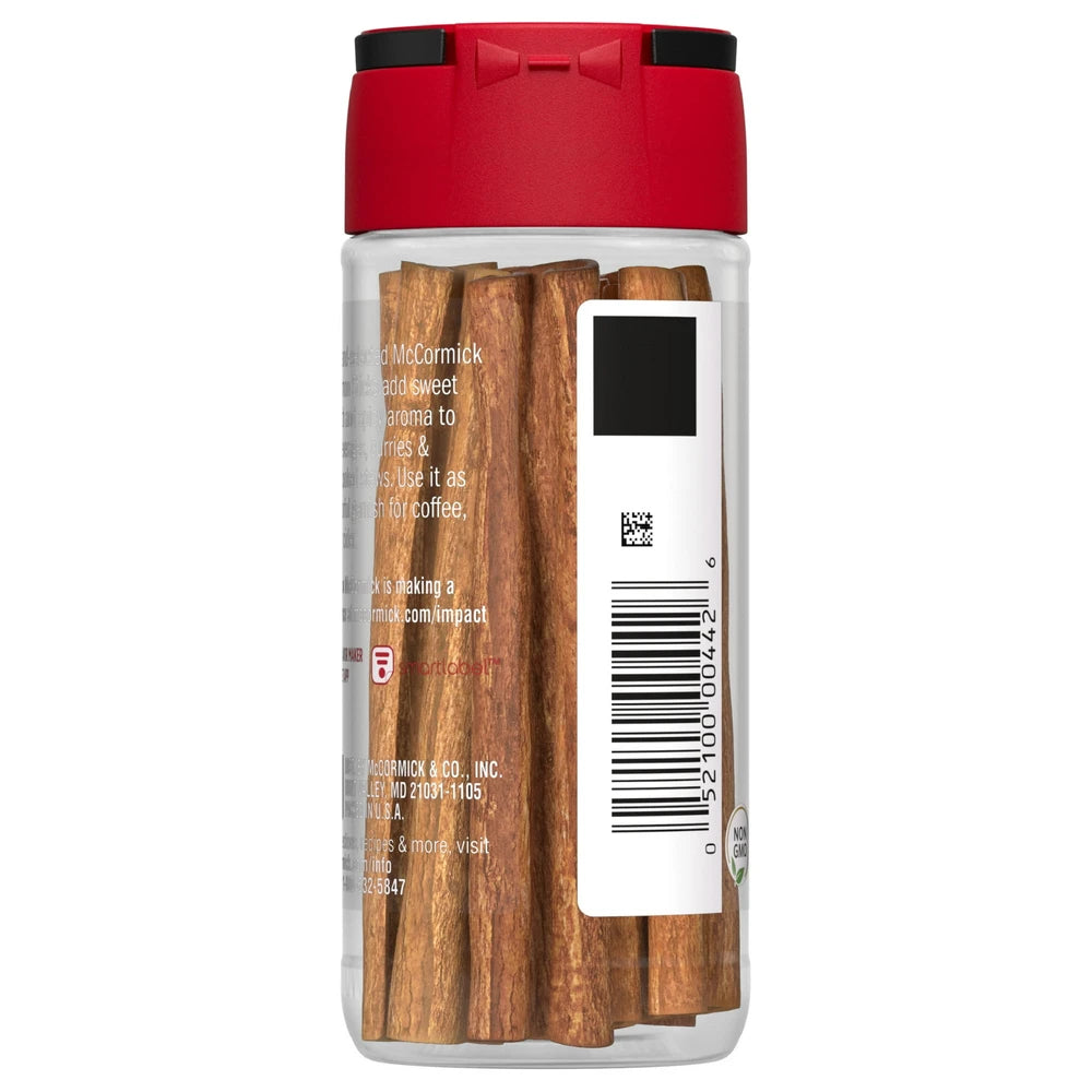 McCormick Non-GMO Kosher Cinnamon Sticks Bottle 0.75 Oz (Pack of 72)