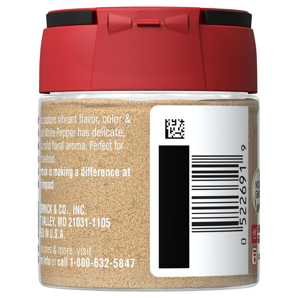 McCormick All Natural Kosher Ground White Pepper Bottle 1 Oz (Pack of 72)