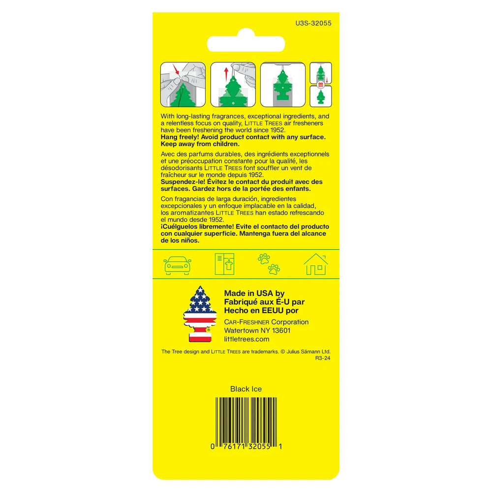 Little Trees Air Air Freshener Tree Black Ice (Pack of 96)