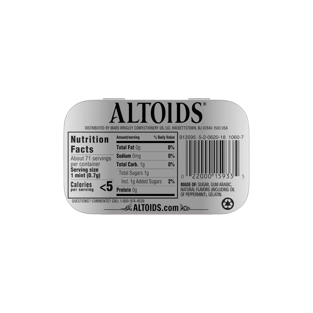 Altoids Peppermint Mint Tin, 1.76 Oz (Pack of 144)