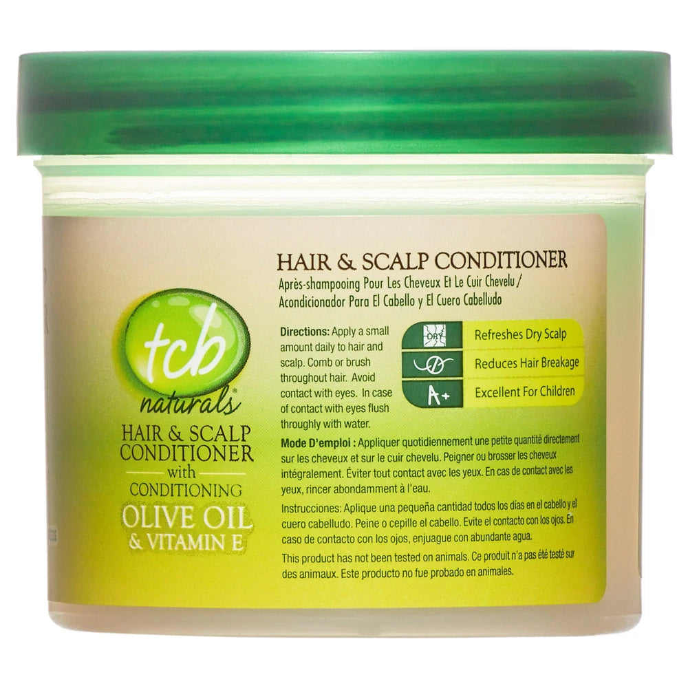 TCB Naturals Conditioner Hair & Scalp Olive Oil & Vitamin-E Jar Dry Hair (Pack of 12) 10 Oz