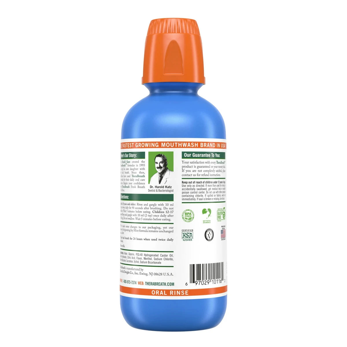 Therabreath Fresh Breath Oral Rinse Invigorating Icy Mint 16Oz (Pack of 12)