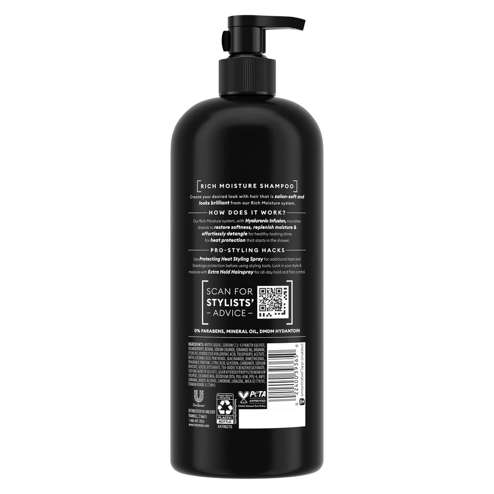Tresemme Hydrating Shampoo Rich Moisture for Dry Hair formulated with Pro Style 28 Oz (Pack of 6)