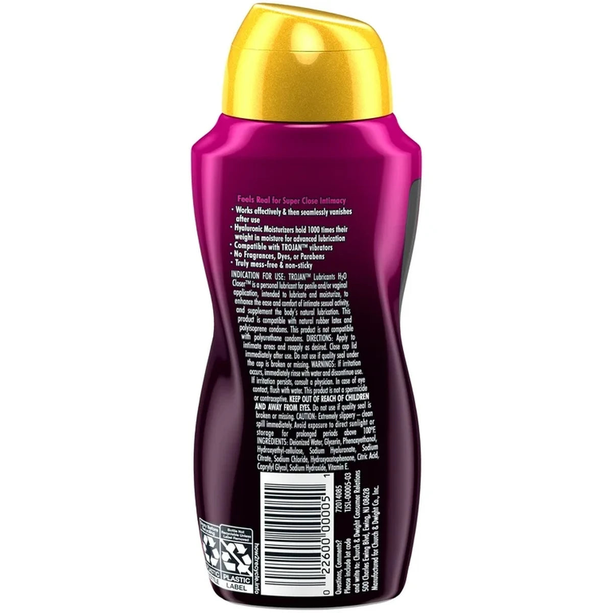 Trojan Lubricants H2O Closer Personal Lubricant 5.5Oz (Pack of 24)