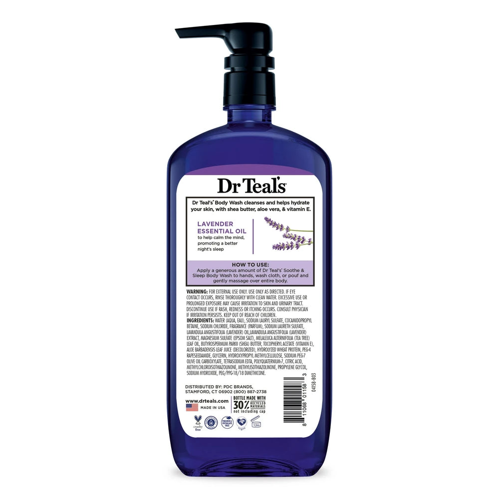 Dr Teal's Soothe & Sleep Lavender Body Wash - (Pack of 4) 24 Oz