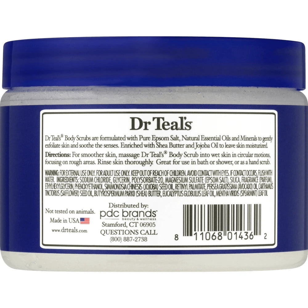 Dr Teal s Exfoliate & Renew with Eucalyptus & Spearmint Epsom Salt Body Scrub 16 Oz (Pack of 12)