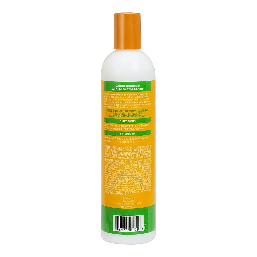 Cantu Avocado Hydrating Curl Activator Cream with Avocado Oil and Shea Butter 12 Fl.Oz (Pack of 12)