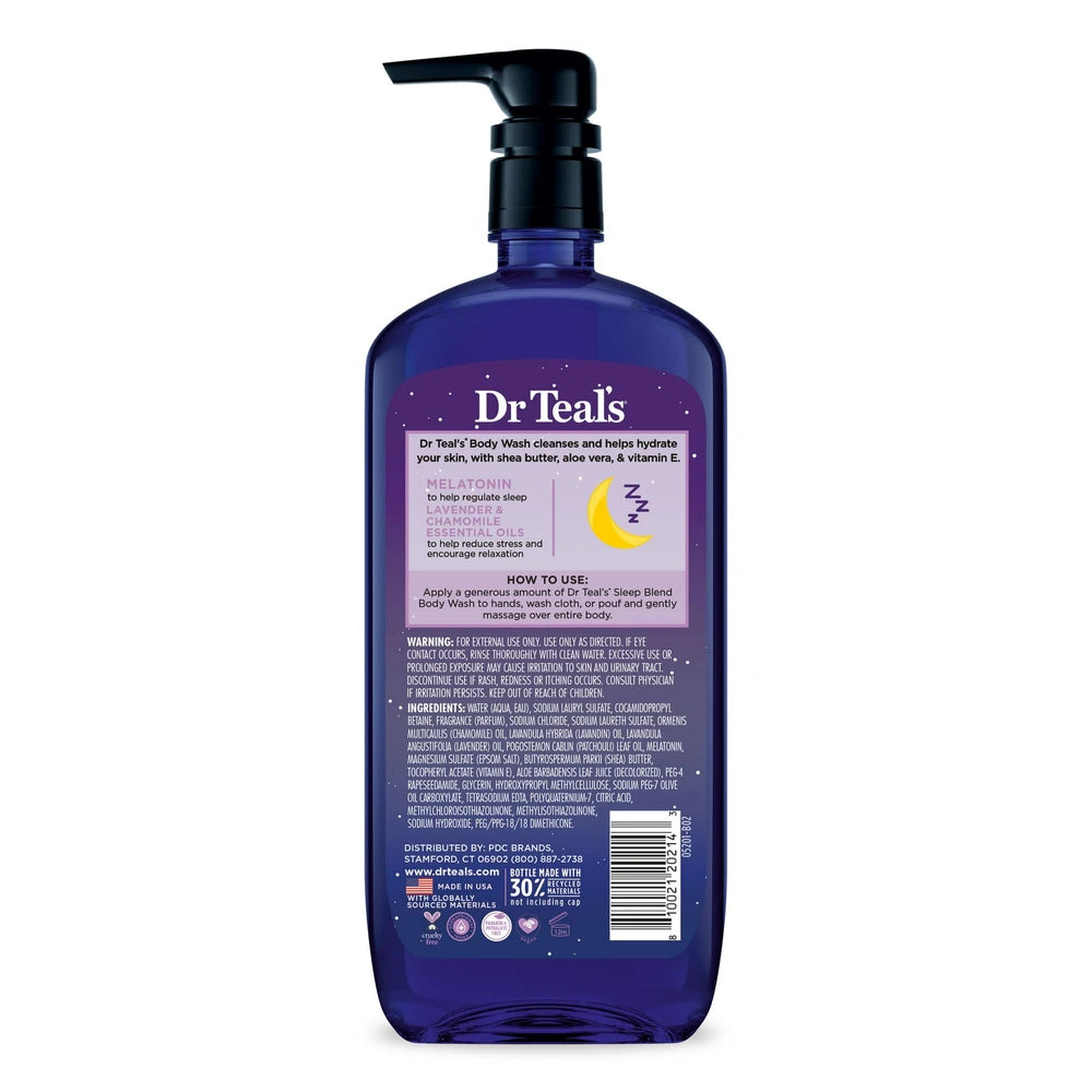 Dr Teal s Sleep Body Wash with Melatonin Lavender & Chamomile & Essential Oil (Pack of 4)