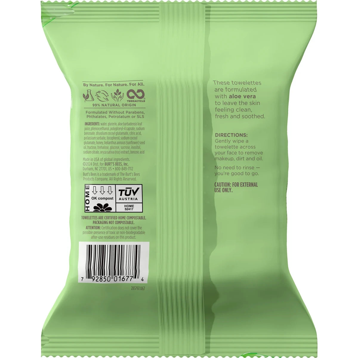 Burts Bees Facial Cleansing Towelettes For Sensitive Skin 5.1oz (Pack of 12)