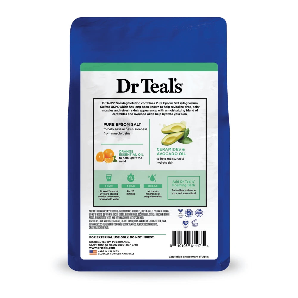 Dr Teal s Epsom Salt Magnesium Soak Glow & Hydrate with Avocado Oil & Ceramides 48 Oz (Pack of 4)