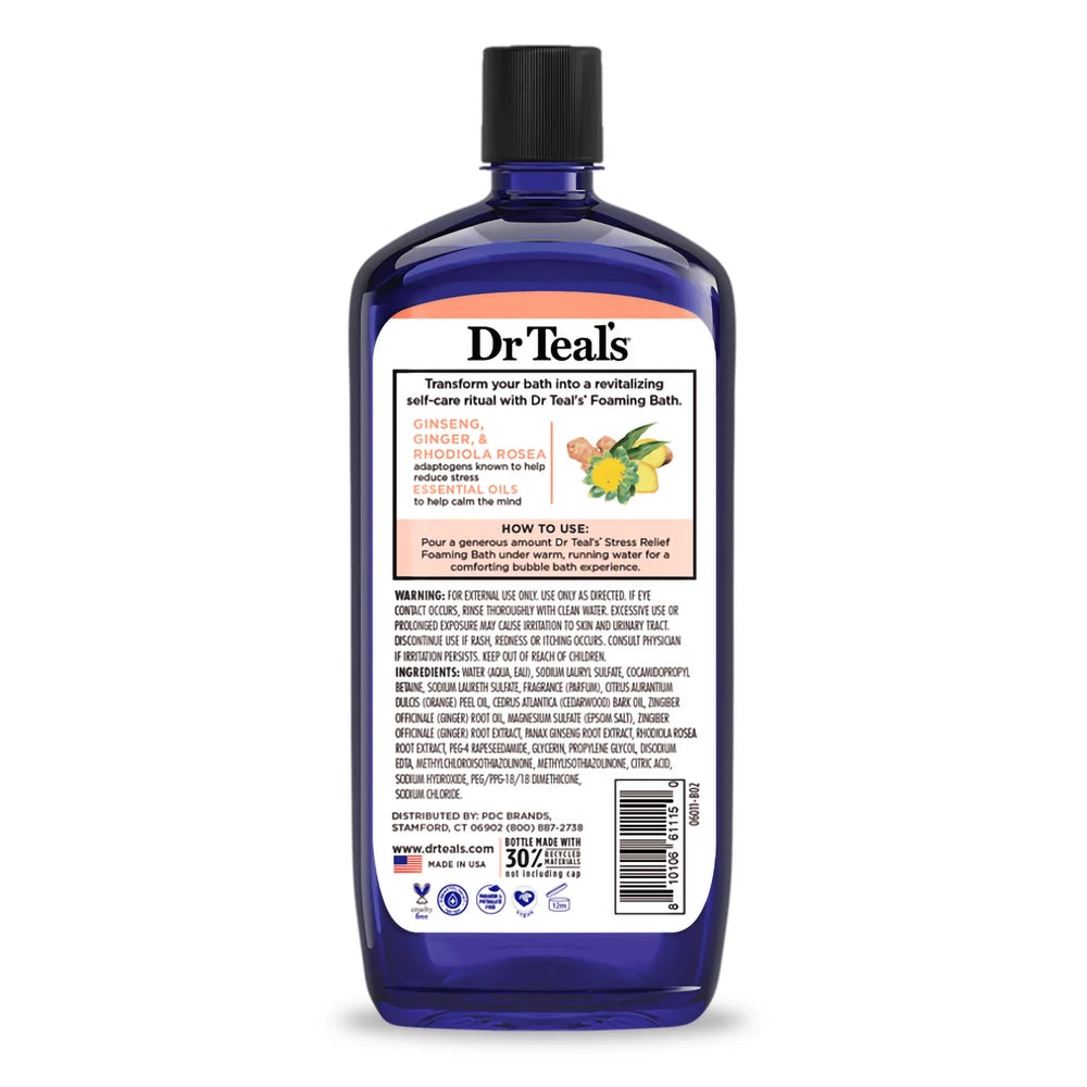 Dr Teal's Stress Relief Essential Oils Foaming Bath Soak - 34oz (Pack of 12)