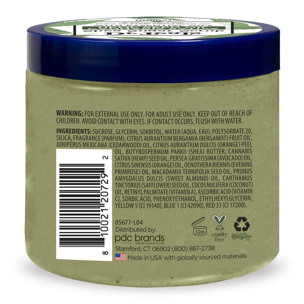 Dr Teal s Shea Sugar Body Scrub Cannabis Sativa Hemp Seed Oil with Essential Oi 19 Oz (Pack of 12)