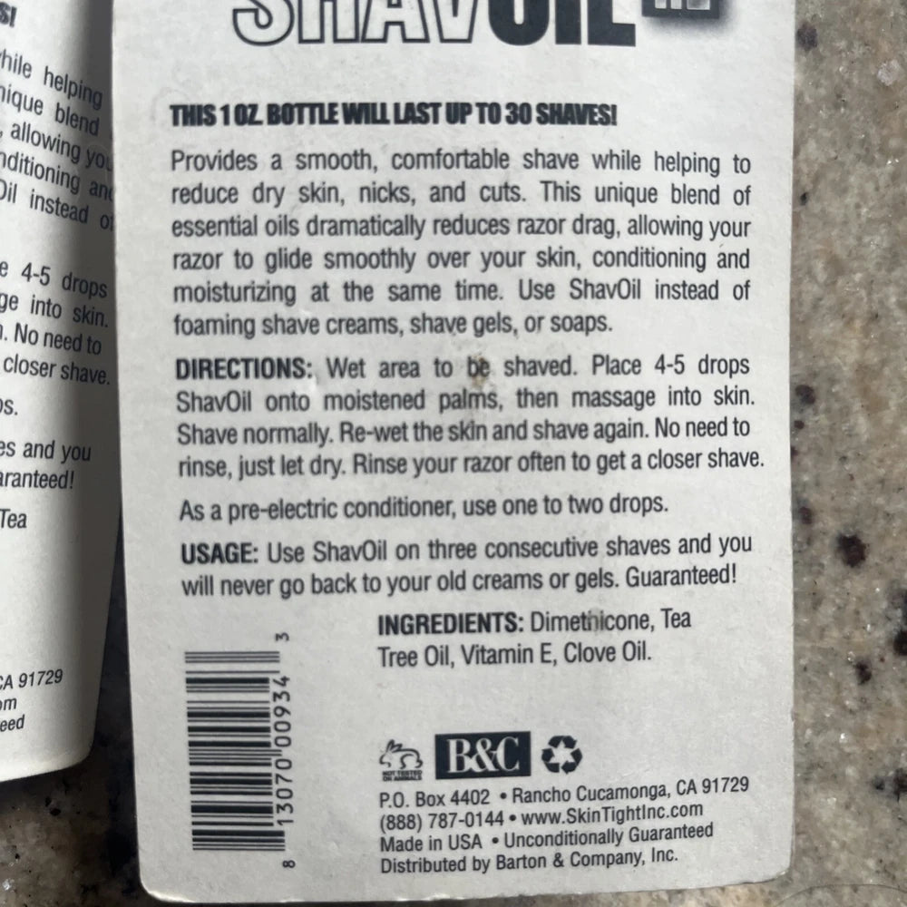 B & C Skin Tight Shav Oil 1 oz 1 fl oz (Pack of 12)