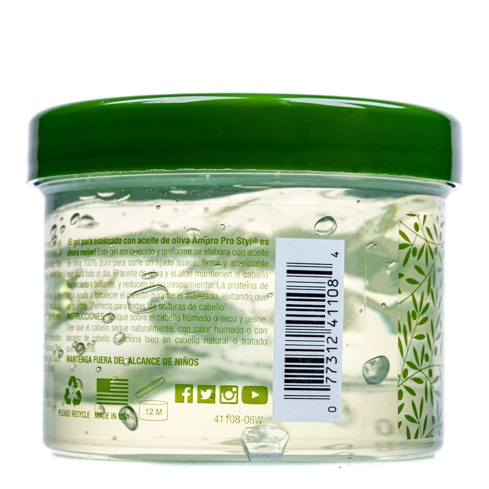 Ampro Pro Styl Olive Oil Styling Gel 10oz. Moisturizing Unisex 10oz (Pack of 12)