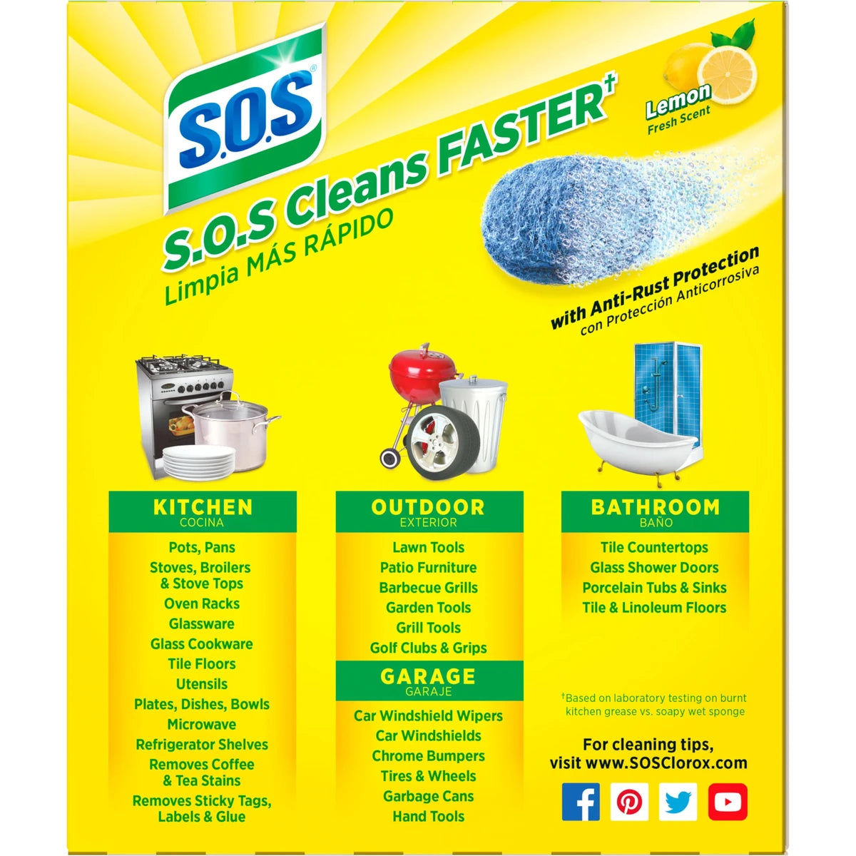 S.O.S Steel Wool Soap Pads Lemon Fresh 4.8oz (Pack of 6)