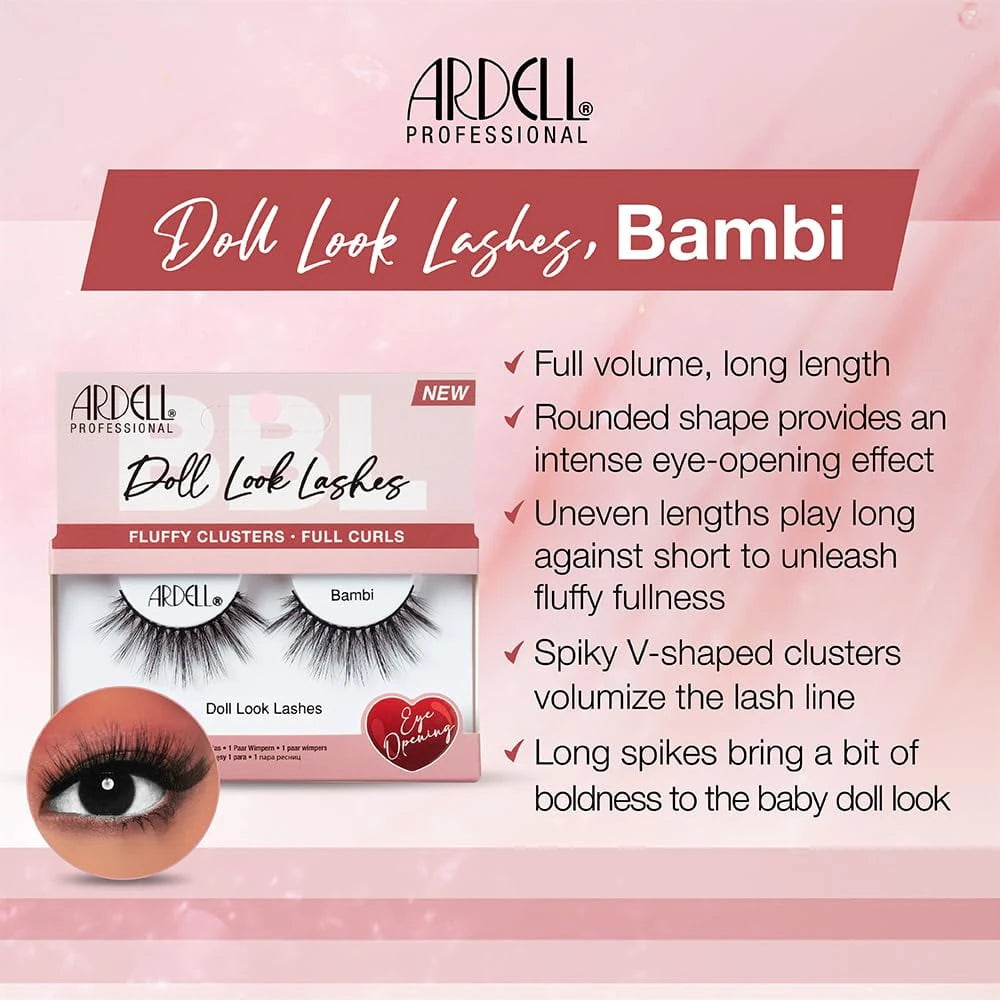 Ardell Doll Look Lashes Bambi Fluffy Clusters Full Curls 1 Ea 0.32oz (Pack of 72)