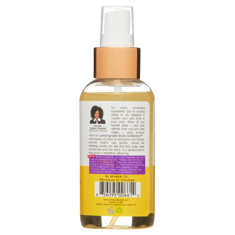 Alikay Naturals Lemongrass Sleek and Shine Finishing Hair Oil 4 fl oz 4 Fl. Oz (Pack of 12)