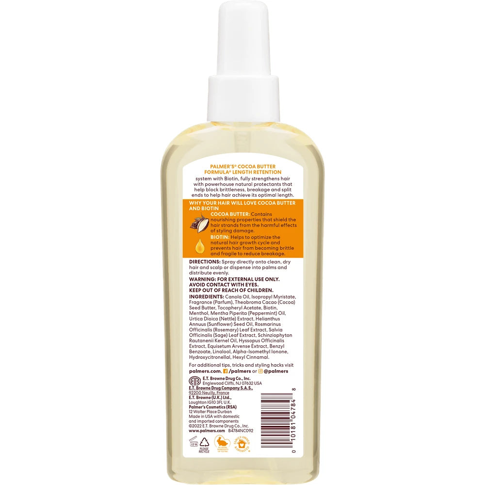 Palmer s Cocoa Butter Formula + Biotin Length Retention Hair & Scalp Oil 5.1 fl 5.1 Fl. Oz (Pack of 6)