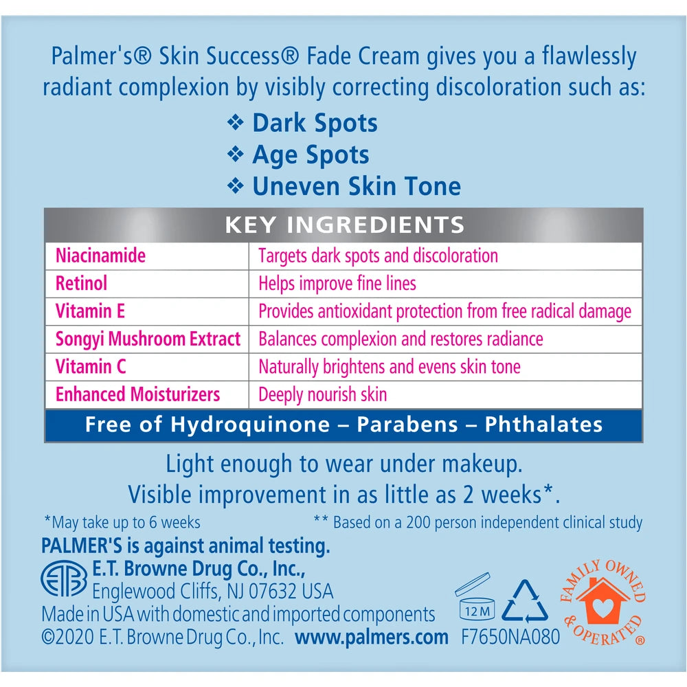 Palmer s Skin Success Fade Cream for All Skin Types 4.4 oz. 4.4 Oz (Pack of 12)