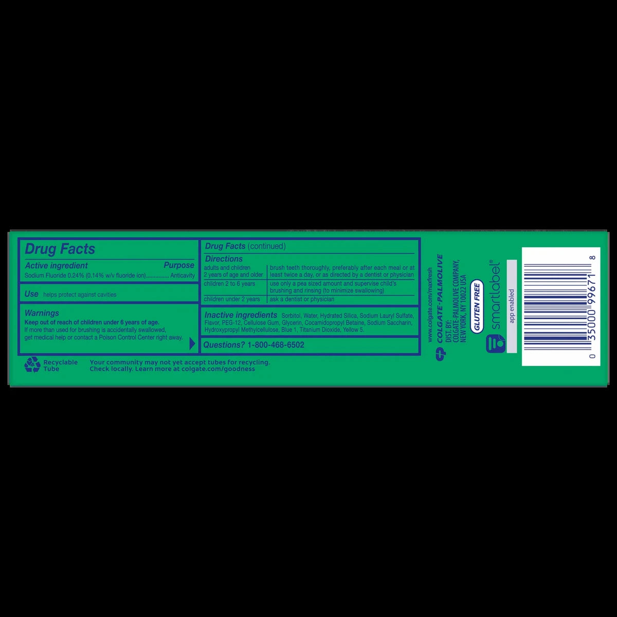 Colgate Max Fresh Toothpaste Whitening Toothpaste with Mini Breath Strips Clean Mint 6.3Oz (Pack of 24)