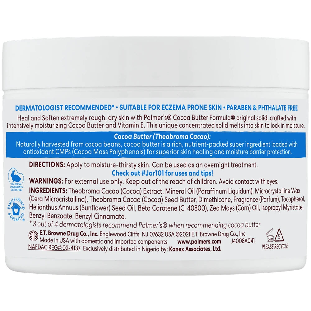 Palmer's Cocoa Butter Formula Daily Skin Therapy Solid Jar - 7.25oz 7.3 Oz (Pack of 12)