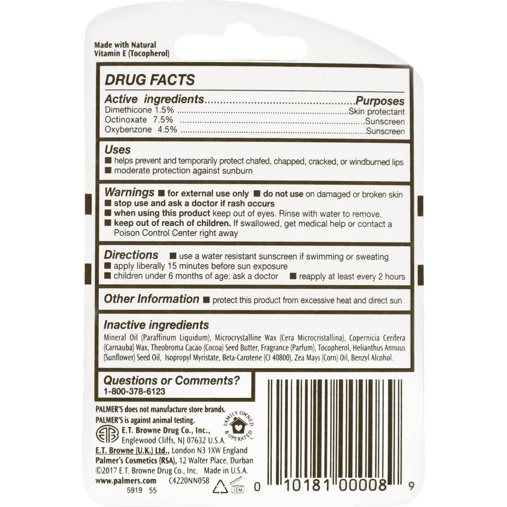 Palmer s Cocoa Butter Formula Ultra Moisturizing Lip Balm SPF 15 Original - .15 0.15 Oz (Pack of 12)