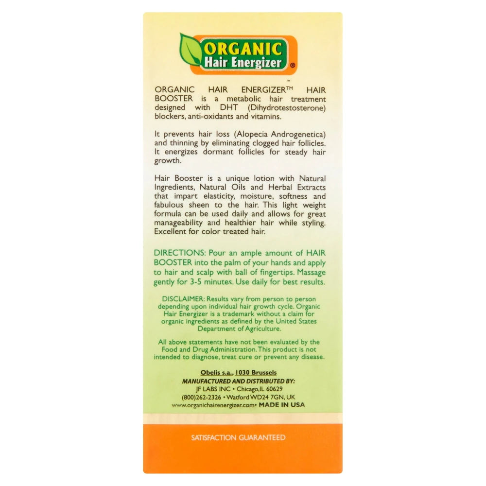 Organic Hair Energizer - Hair Booster with Pro Vitamin-B5 All Hair Type Moistu 2 Fl. Oz (Pack of 12)