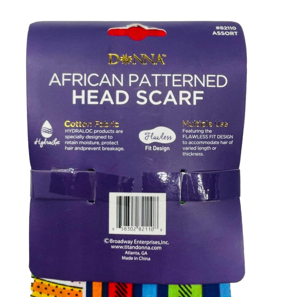 Donna African Patterned Head Scarf 13 x 60 Cotton Fabric nan (Pack of 48)