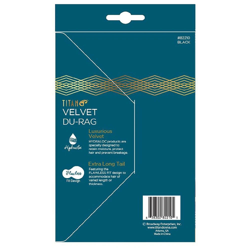 Titan Velvet Du Rag Extra Long Tail - 1.0 ea nan (Pack of 48)