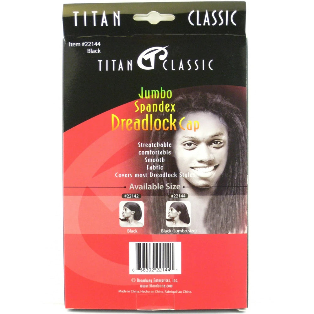 Titan Classic Spandex Unisex Adult Black Dreadlock Cap Hat - Jumbo Size nan (Pack of 48)