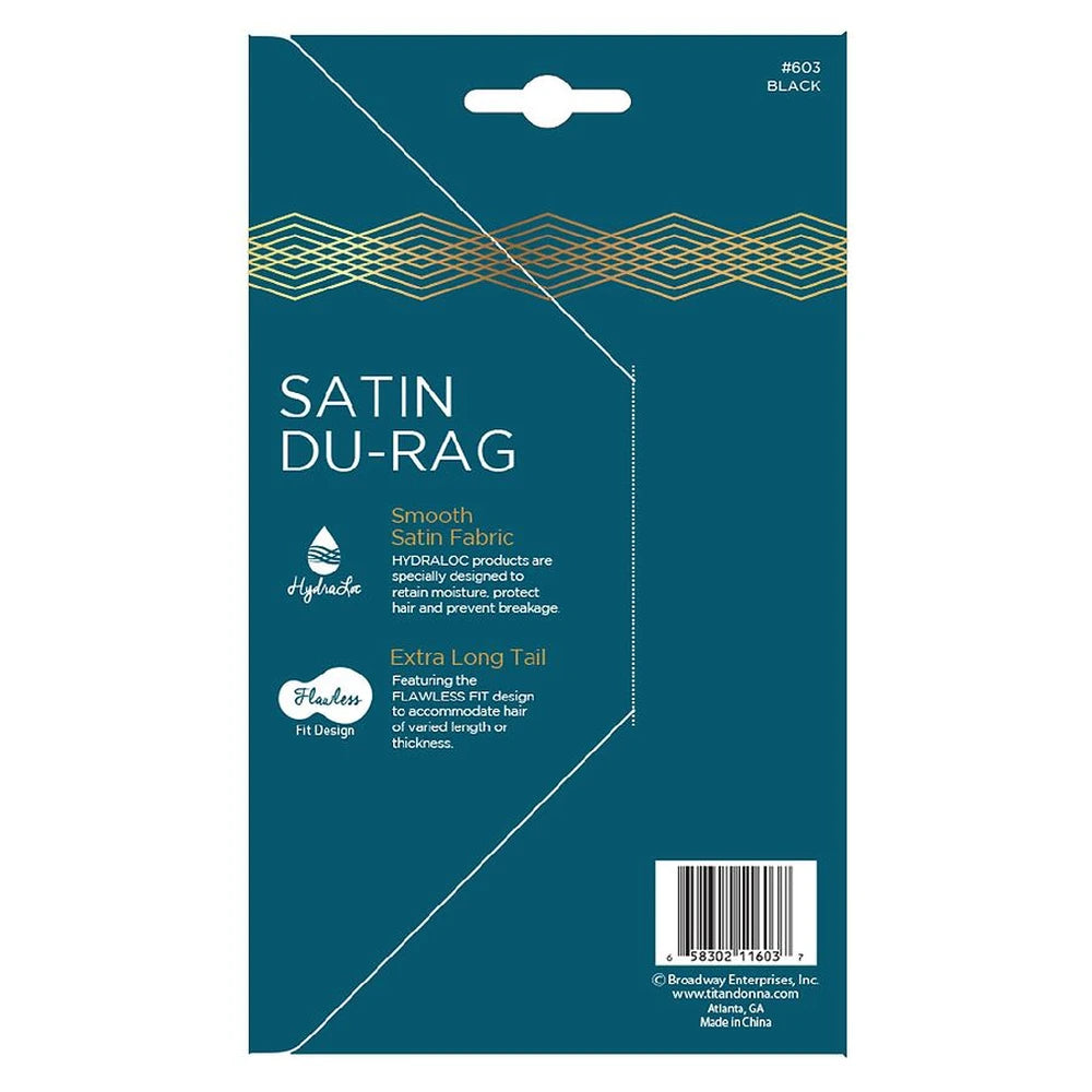 TITAN - Satin Du-Rag Black nan (Pack of 48)