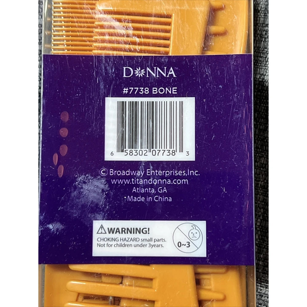 Donna Collection Smooth Finish Styling Combs Tan 10 Ea nan (Pack of 24)