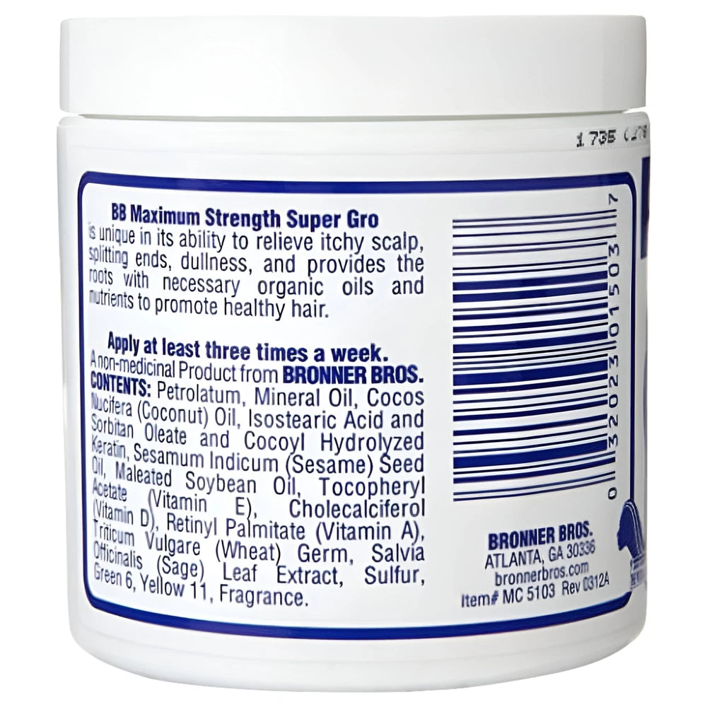 Bronner Brothers Super Gro Scalp Care Daily Conditioner with Coconut oil & Vitam 6 Fl. Oz (Pack of 12)