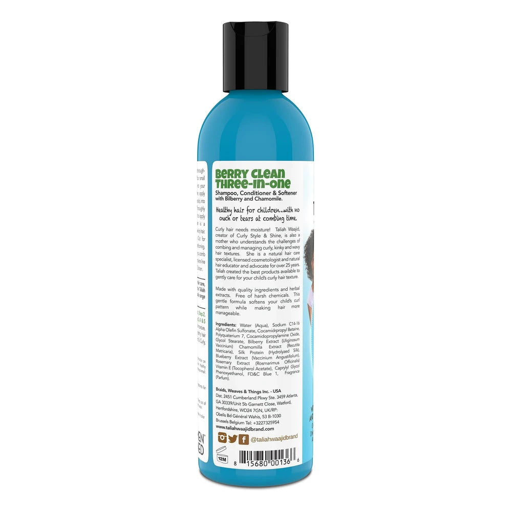 Taliah Waajid Kinky Wavy Natural Berry Clean Three-In-One 8oz  All Hair Type  Cl 8 Fl.  Oz (Pack of 6)