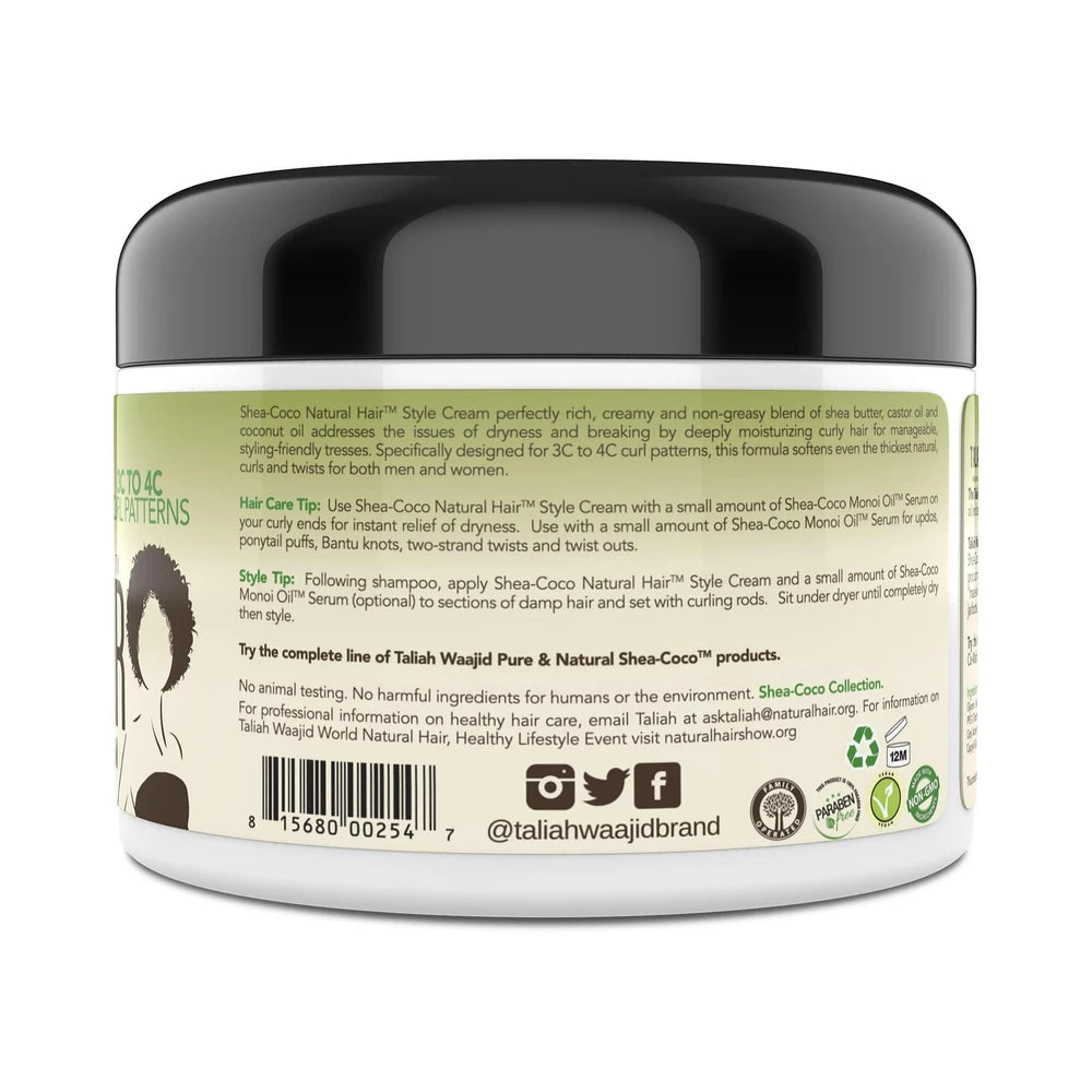 Taliah Waajid Shea-Coco Natural Hair Style Cream Jar 8 Fl.  Oz (Pack of 6)